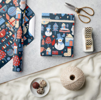 lindo patrón de Navidad Geschenkpapier