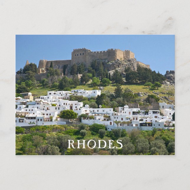 Lindos, île de Rhodes, Grèce Carte postale (Devant)