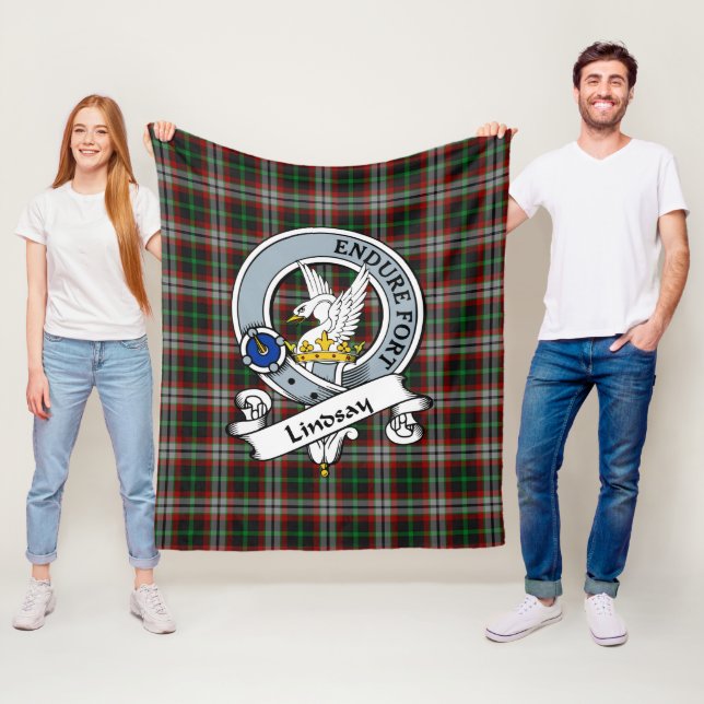 Lindsay Hunting Clan Abzeichen Tartan Kariert Fleecedecke (Beispiel)