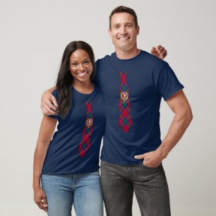 Lindsay Schottischer Badge- und Tartan-Schlips T-Shirt