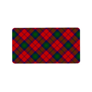 Lindsay tartan red green kariert adressaufkleber