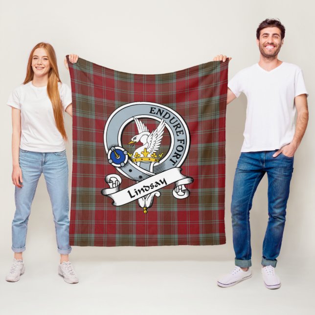 Lindsay Weathered Clan Abzeichen Tartan Kariert Fleecedecke (Beispiel)