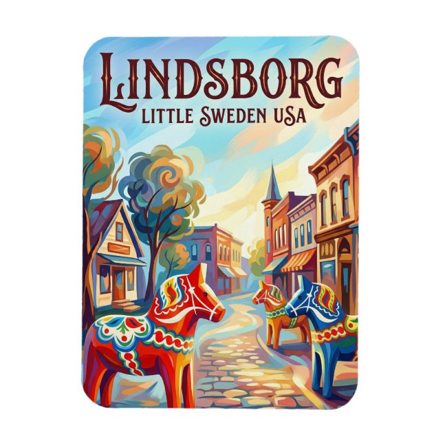 Lindsborg USA Magnet (Vertikal)