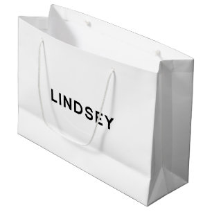 Lindsey elegante Geschenk-Tasche in Schwarzweiss Große Geschenktüte