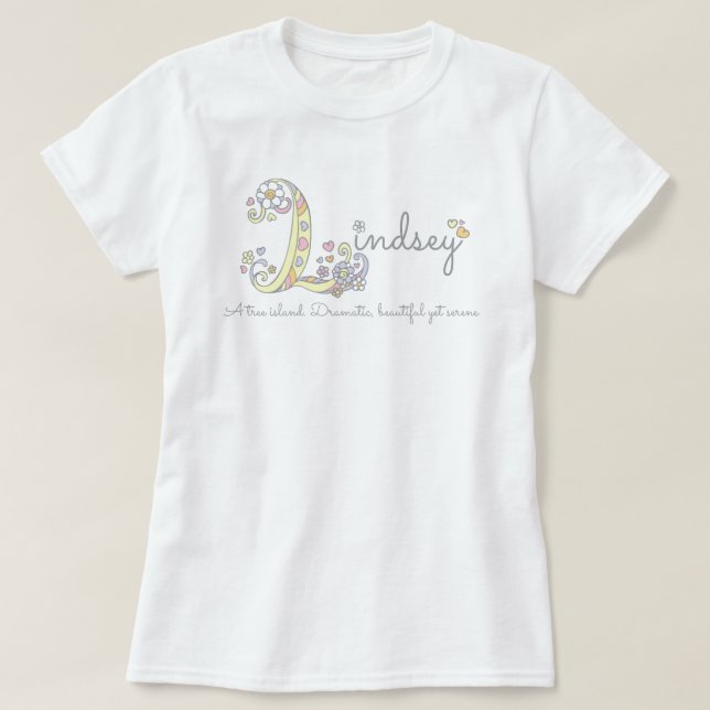 Lindsey Girls L Name bedeutet Monogramm Abschlag T-Shirt (Design vorne)