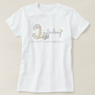 Lindsey Mädchen L Namensbedeutungsmonogrammt-stü T-Shirt