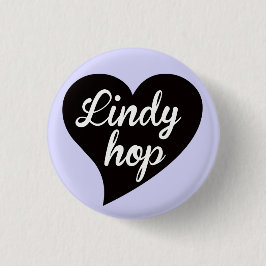 Lindy Hop Black Heart Lavender Button