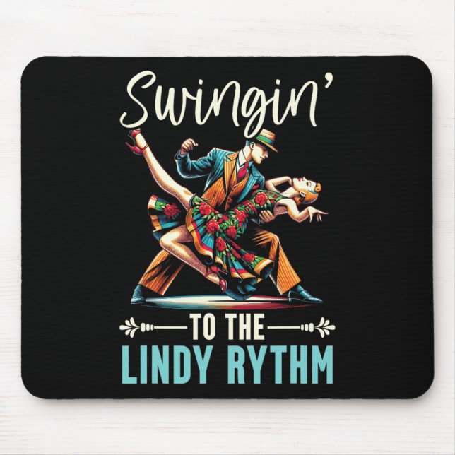 Lindy Hop Dancer Swinging Dancing Partner Swing Da Mousepad (Vorne)