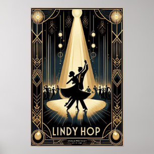 Lindy Hop Poster vintage de la salle de danse