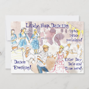 Lindy Hop Swing Tancing Einladung