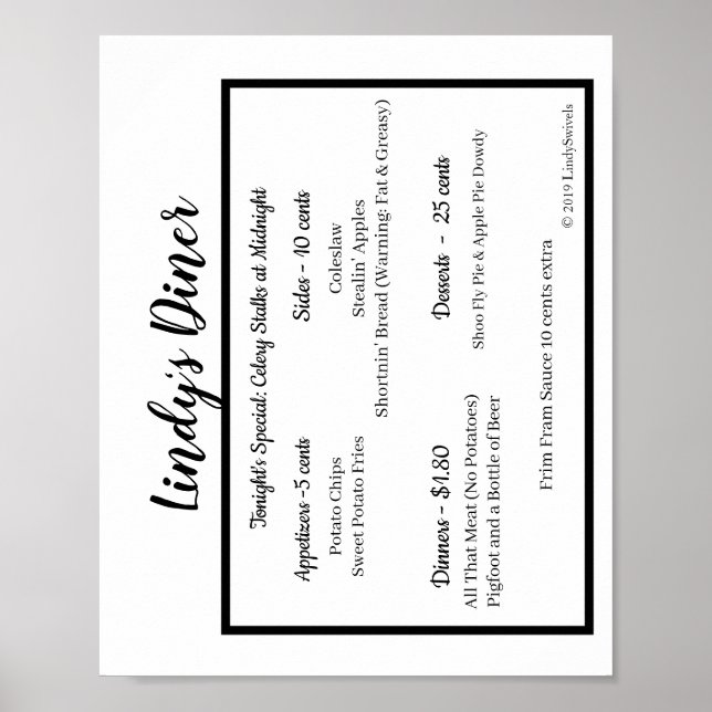 Lindy's Diner Poster (Vorne)