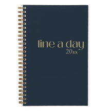 Line A Day Journal | Elegantes Schwarz & Gold