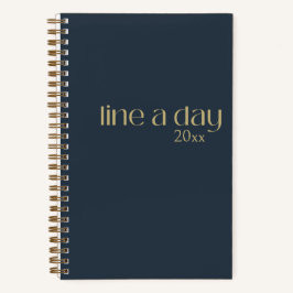 Line A Day Journal | Elegantes Schwarz & Gold Notizbuch