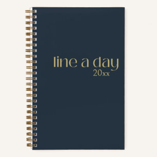 Line A Day Journal   Elegantes Schwarz & Gold Notizbuch