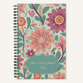 Line A Day Retro Floral Journal | PERSONALISIERT Notizbuch