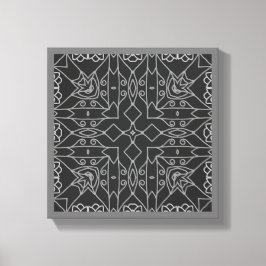 Line Art Abstrakt originalgezentriertes Schwarz Gr Leinwanddruck