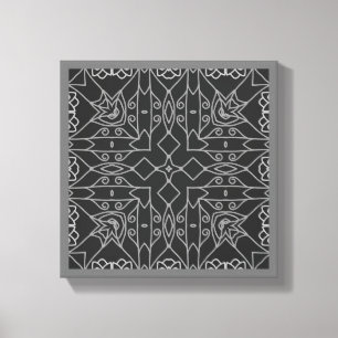 Line Art Abstrakt originalgezentriertes Schwarz Gr Leinwanddruck