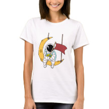 Line Art Astronaut Sitting Moon Illustration