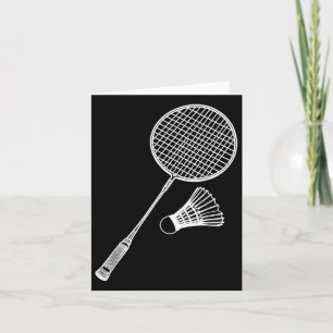 Line Art Badminton Player Shuttle BadminToner Karte