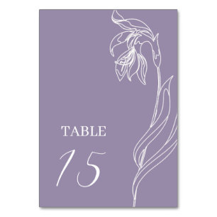 Line Art Blume arch Lavender Tischnummer