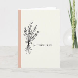 Line Art Bouquet Muttertagskarte Karte