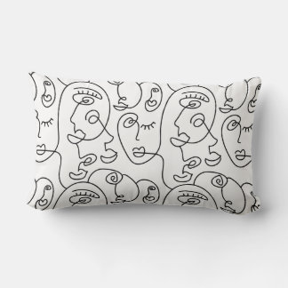 Line Art Face Geometrie abstrakt minimale moderne Lendenkissen