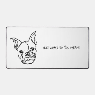 Line Art Frenchie: Ihr angepasster Text hier Schreibtischunterlage
