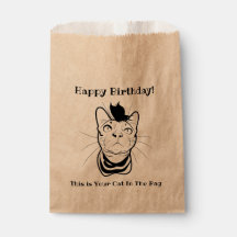 LIne Art Funny Cat In der Tasche Personalisiert