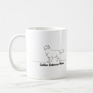 Line Art Golden Retriever Chien Maman Mug cadeau