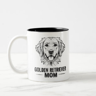 Line Art Golden Retriever Hund Mama Geschenk Tasse