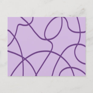 Line Art in Lila Postkarte