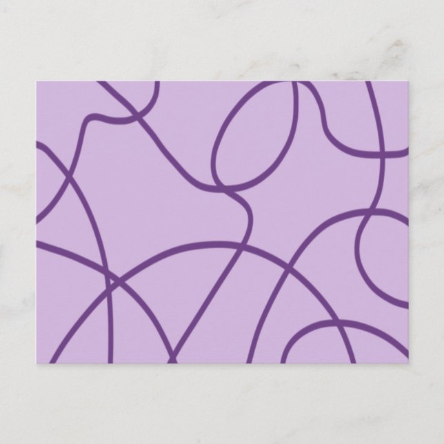 Line Art in Lila Postkarte (Vorderseite)
