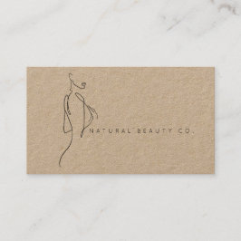 Line Art Ink Modern Womens Female Natural KRAFT Terminkarte