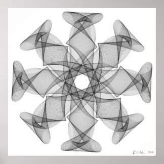 Line Art mit einer acht Symmetrie Poster