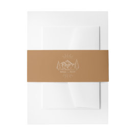 Line Art Mountains Wedding Goldenrod Hochzeit Einladungsbanderole