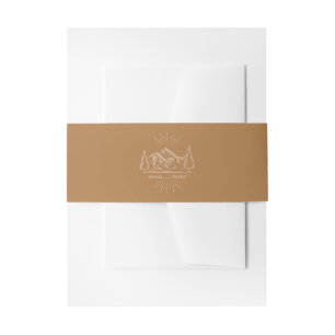 Line Art Mountains Wedding Goldenrod Hochzeit Einladungsbanderole