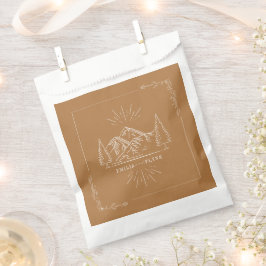 Line Art Mountains Wedding Goldenrod Hochzeit Geschenktütchen