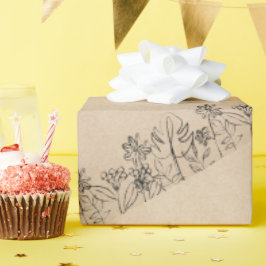 Line Art on Kraft Paper Geschenkpapier