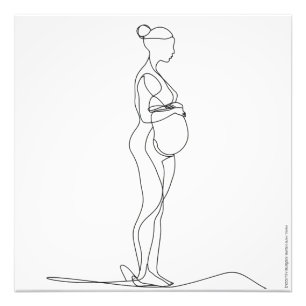Line Art Pregnant Woman Fotodruck