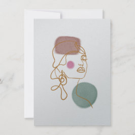 Line Art Schöne Face-Flat Grußkarte Karte