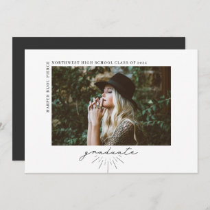 Line Art Script Abschluss Horizontales Foto Ankündigung