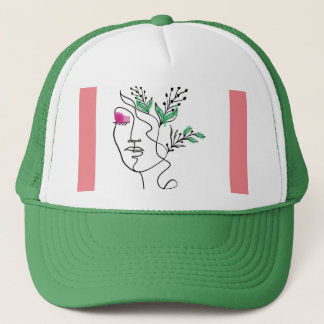Line Art Trucker Hut Truckerkappe