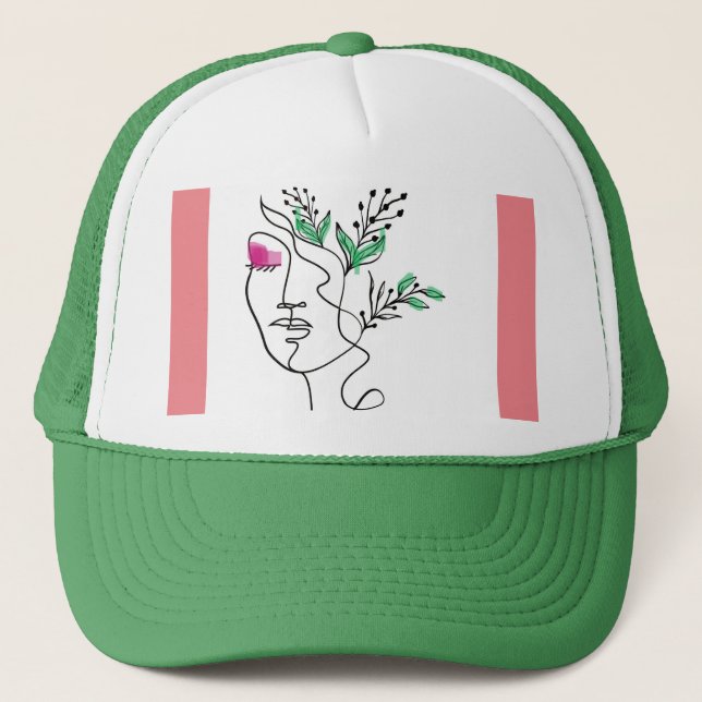Line Art Trucker Hut Truckerkappe (Vorderseite)