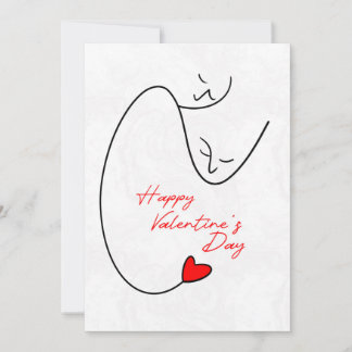 Line Art Valentine Tageskarte Dankeskarte