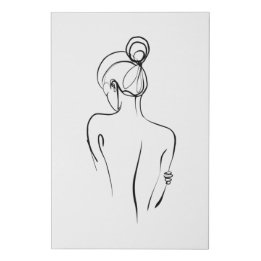 Line Art Woman's Back, Minimal Line Art, Simple Künstlicher Leinwanddruck