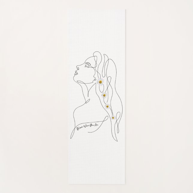 Line Art zeichn der Frau - Bloom, wo Sie sind Yogamatte (Vorderseite)