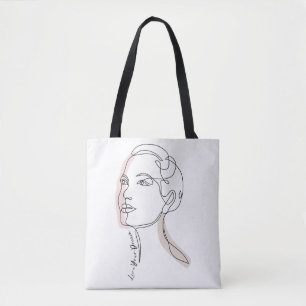 Line Art zeichn der Frau - Leben Sie Ihre Träume Tasche