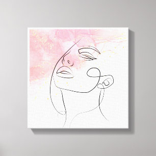 Line Art zeichnend Frauen Kontur Mauer Leinwanddruck