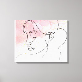 Line Art zeichnend Frauen Kontur Mauer Leinwanddruck
