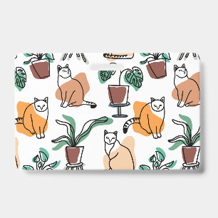 Line Art zeichnend Katzen und Blume Ausweis